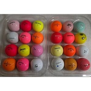 24 Assorted Color Golf Balls , Callaway, TaylorMade,Titleist, Top Flight